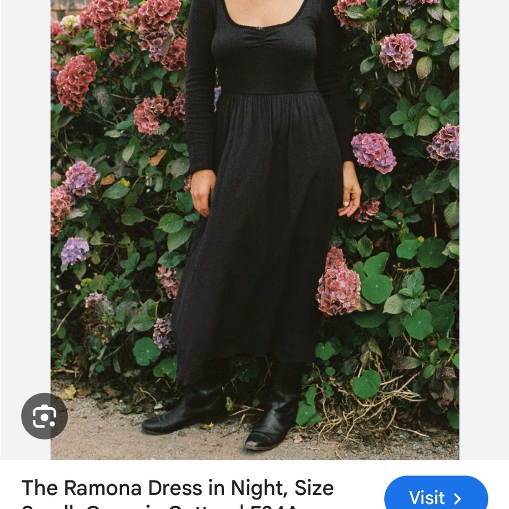 Christy Dawn Ramona Black Maxi Sundress Scoop Neck Long Sleeve